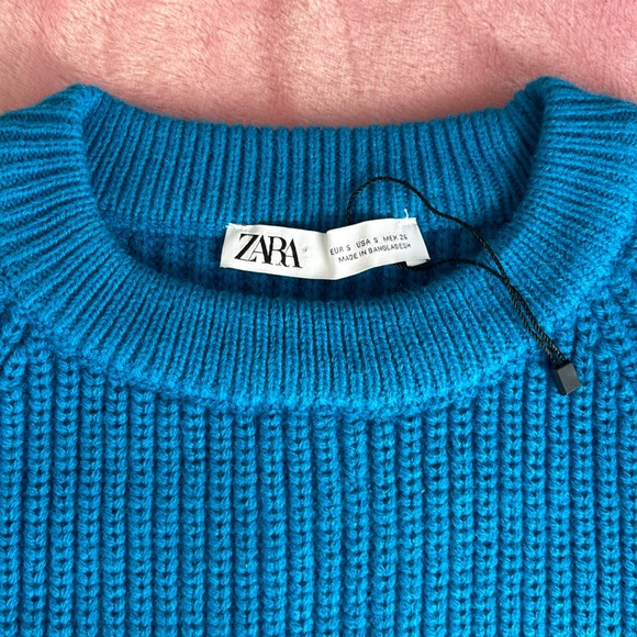 💙 Zara crewneck Blue knit sweater - Picture 3 of 6